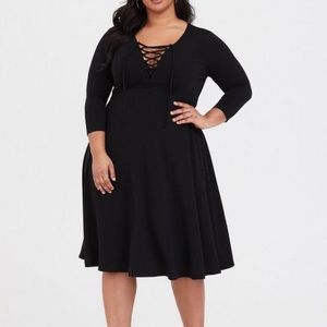 Torrid Midi Jersey Tie Front Dress